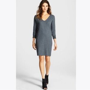 JAMES PERSE Gray Brushed Fleece Long Sleeve Dolman Dress Size 1